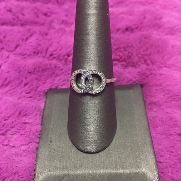 SOLD‼️ Authentic Pondora CZ circle ring - Picture 1 of 4